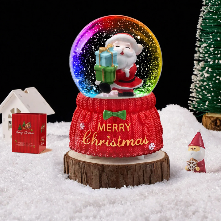 Weihnachtliche Schneekugel mit Spieluhr und Kutschen-Design