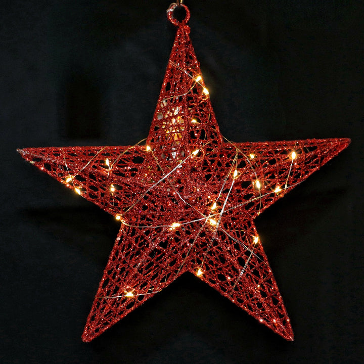 Beleuchteter Weihnachtsbaum-Stern aus Eisen