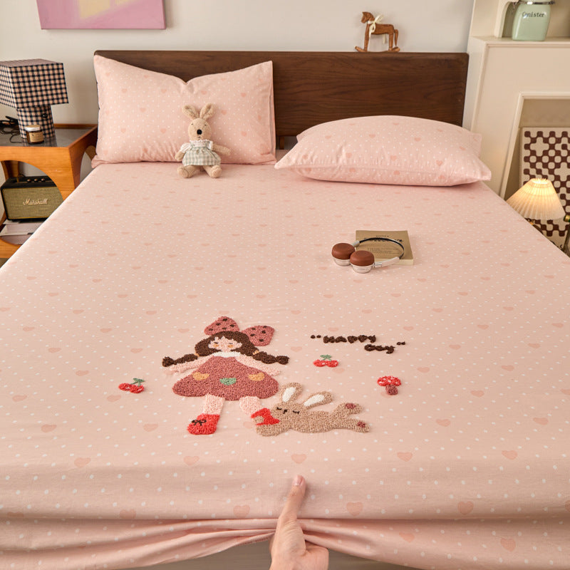 Baumwoll-Spannbettlaken-Set mit Cartoon-Motiven