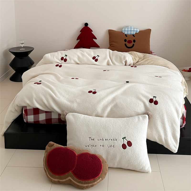 Milchfaser-Fleece Bettwäsche-Set mit Sternenmuster