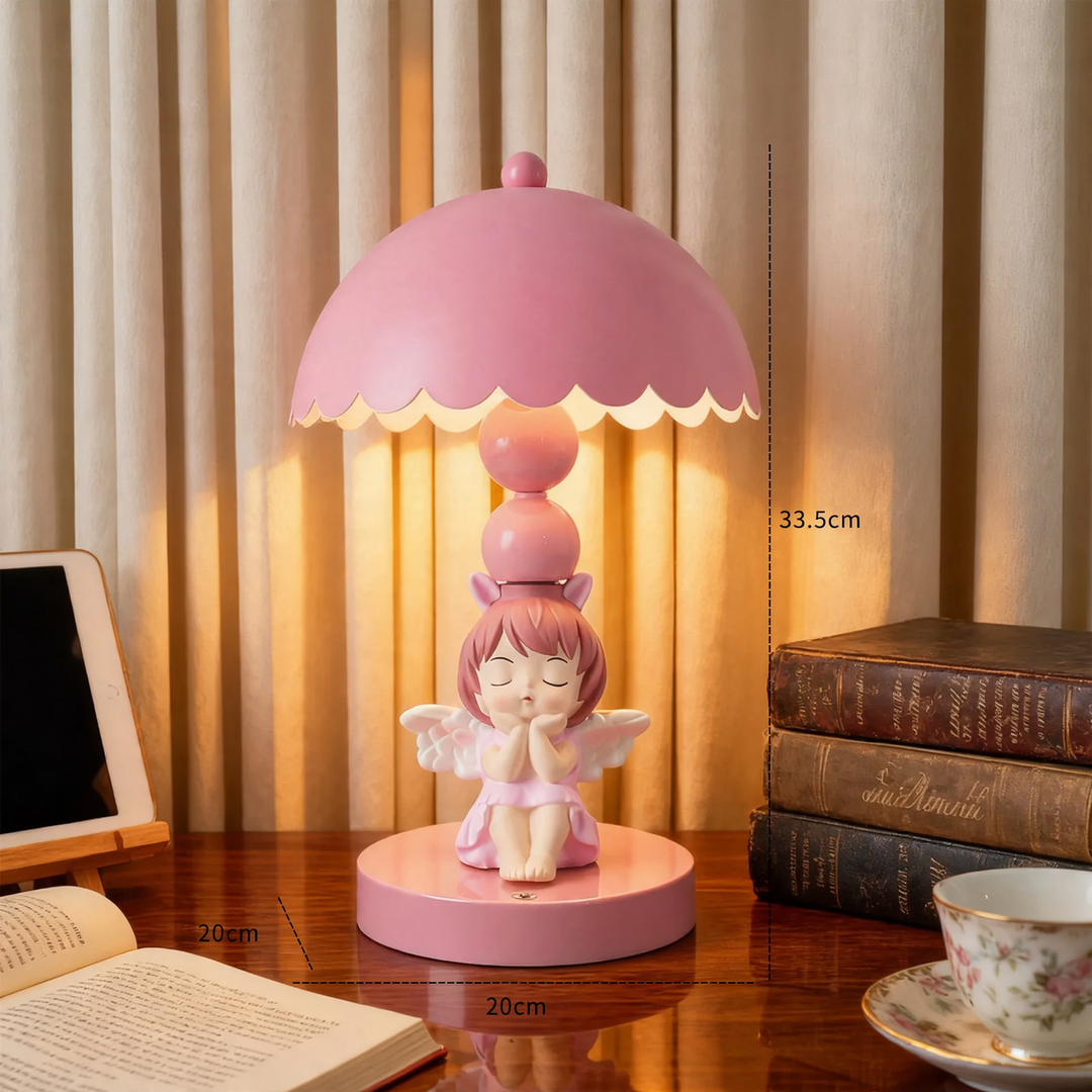 Rosa Engel-Tischlampe mit Farbwechsel, Touchsteuerung