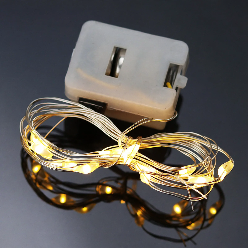 LED-Kupferdraht-Lichterkette, 1 m, 10 LEDs