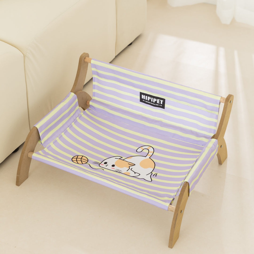 Holz-Katzenbett mit atmungsaktivem Design