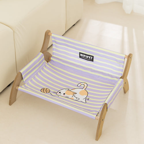 Holz-Katzenbett mit atmungsaktivem Design