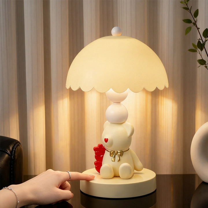 Schleife Teddybär Tischlampe für Kinderzimmer