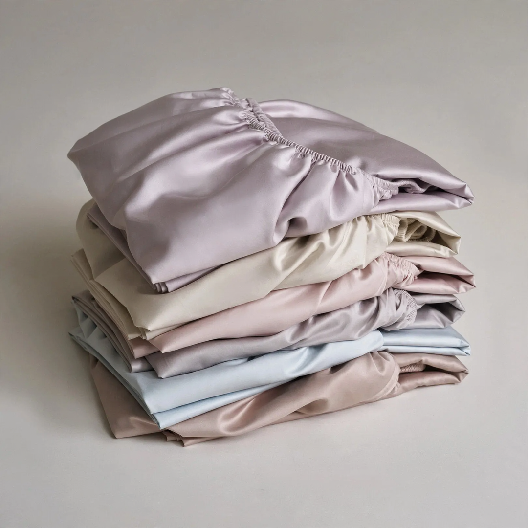 Baumwoll-Bettwäsche-Set, einfarbig, Satin-Webart