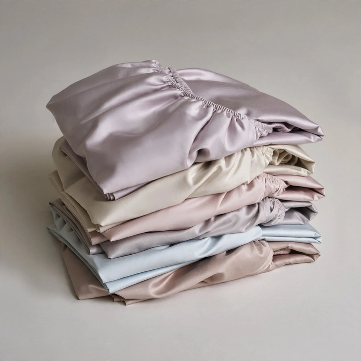 Baumwoll-Bettwäsche-Set, einfarbig, Satin-Webart