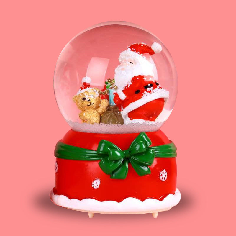 Weihnachtliche Schneekugel mit Musik und Licht