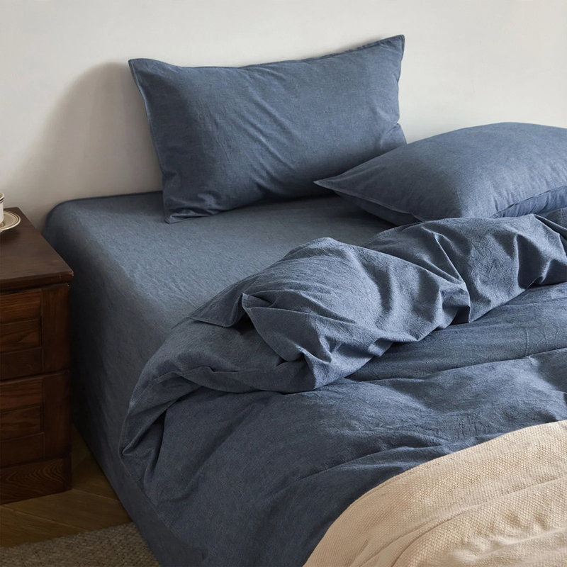 Baumwoll-Bettbezug, 100 % Baumwolle, Wasserwäsche-Finish