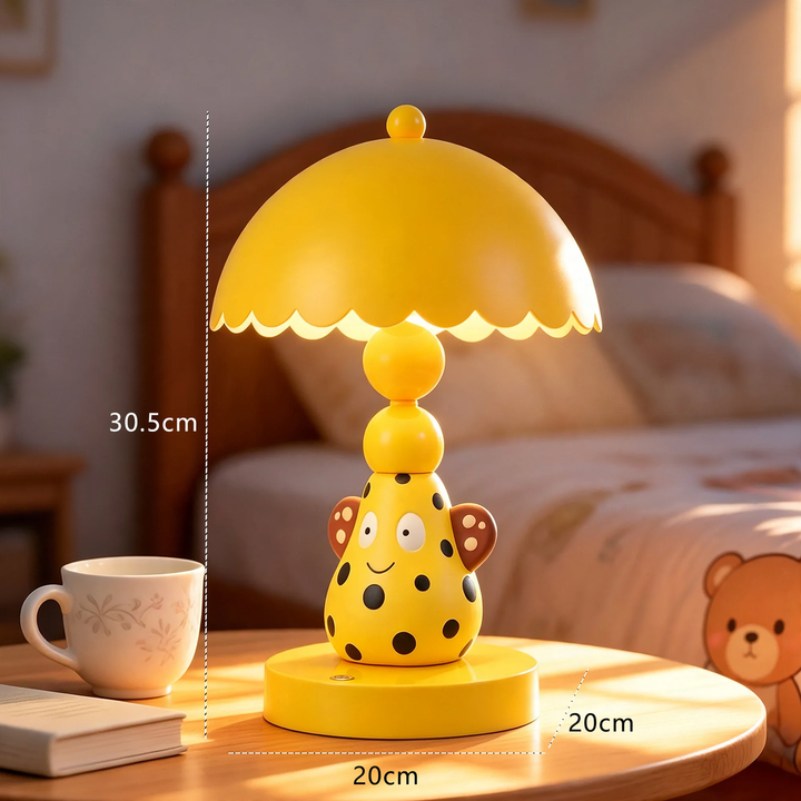 Bunte Birnen-Tischlampe mit Punktmuster