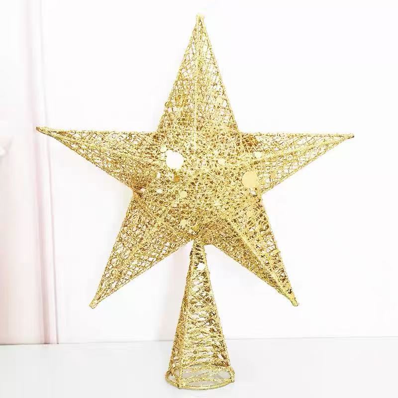 Weihnachtsbaum-Stern aus Metall, mit Glitzer