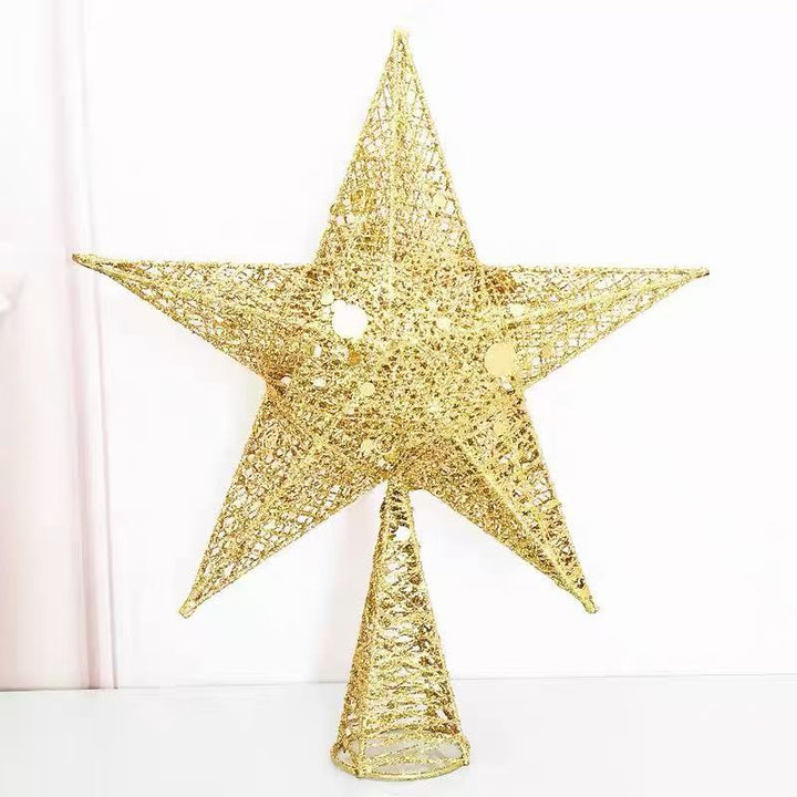 Weihnachtsbaum-Stern aus Metall, mit Glitzer