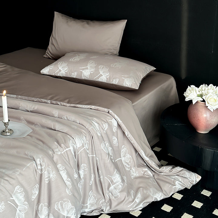 Tencel-Baumwoll-Bettwäsche-Set, 4-teilig, Blumenmuster
