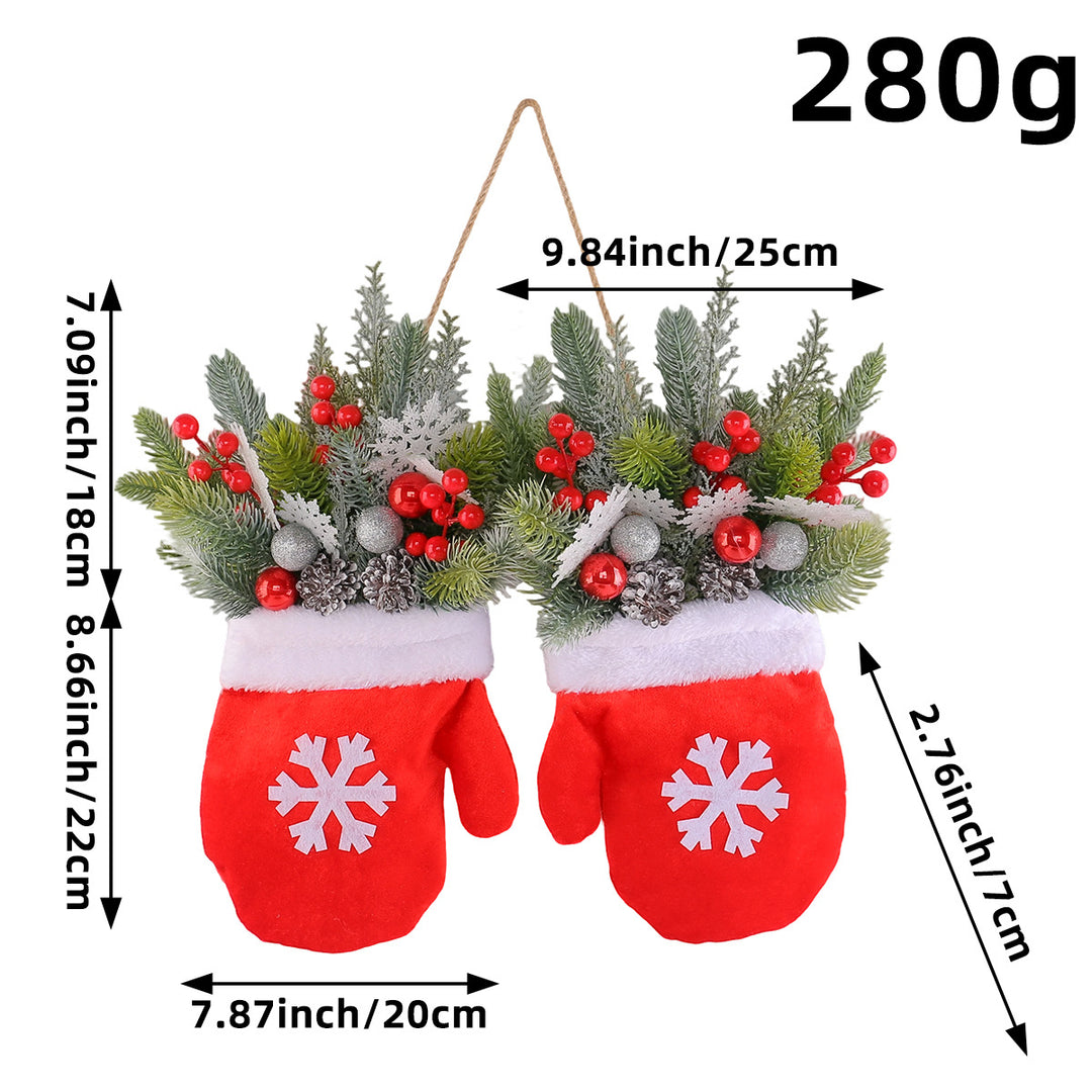 Weihnachtskranz mit Handschuh-Motiv