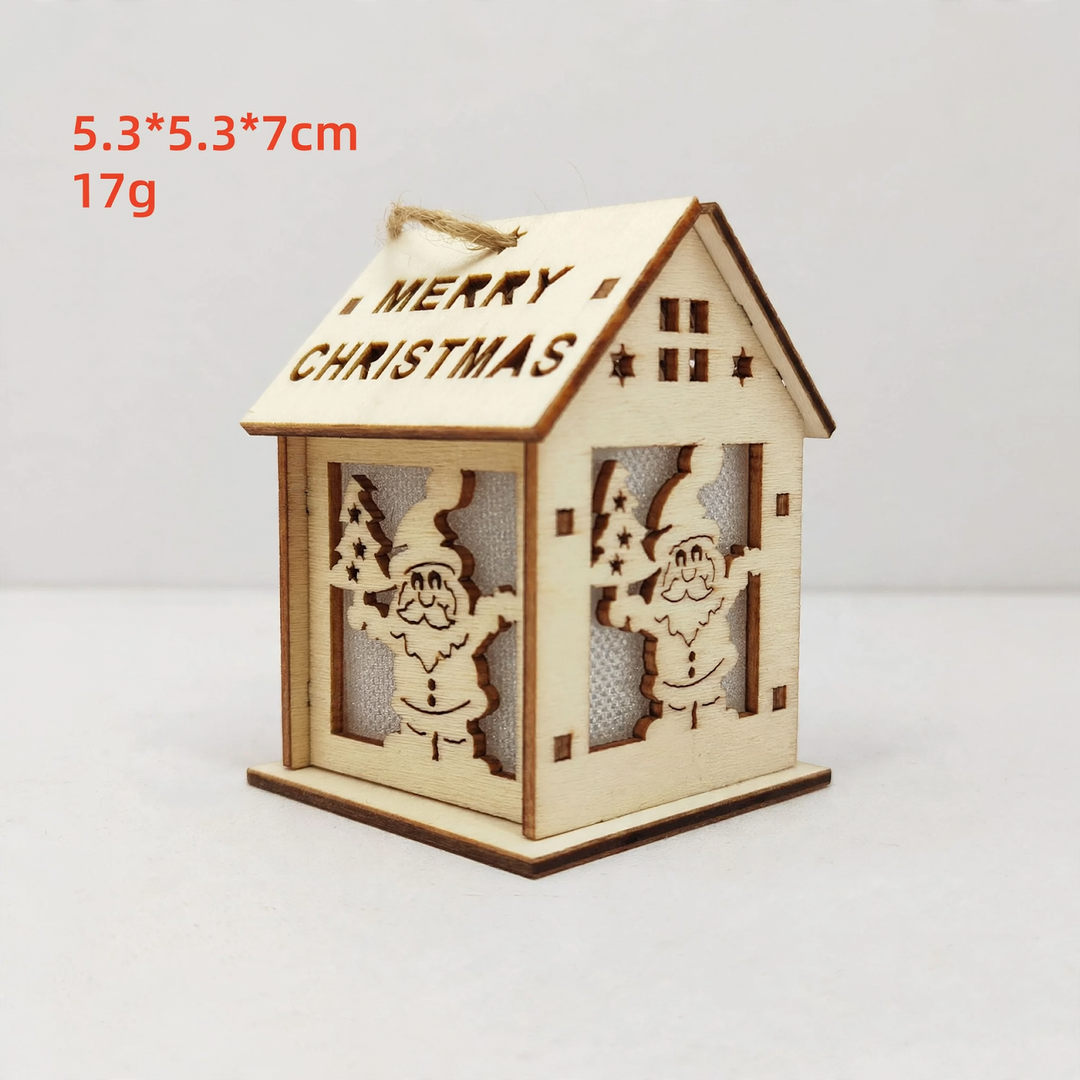 Dekoratives Holzhaus für die Weihnachtszeit