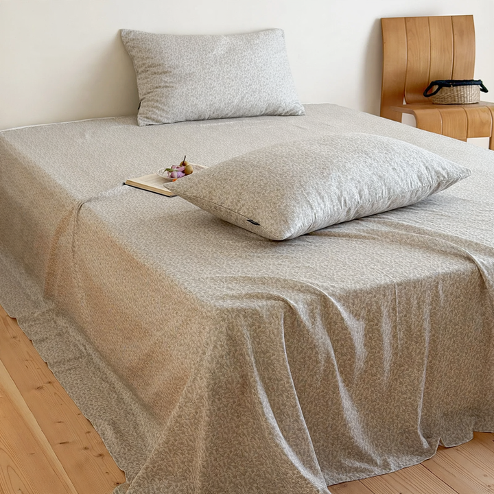 Baumwoll-Bettwäsche-Set, 180 cm, Blumenmuster