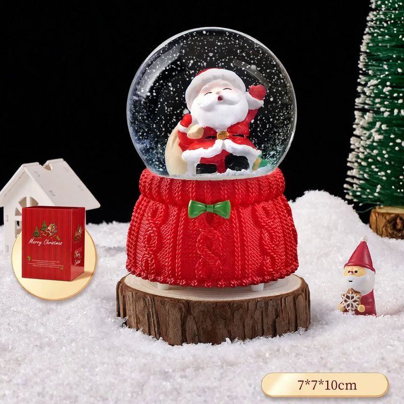 Weihnachtliche Schneekugel mit Spieluhr und Kutschen-Design