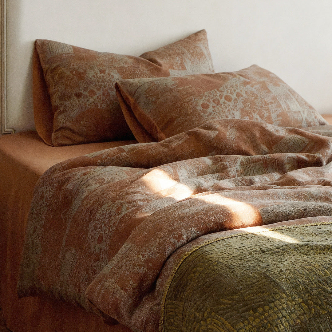 Reine Baumwoll-Bettwäsche, 4-teilig, Jacquard-Webung