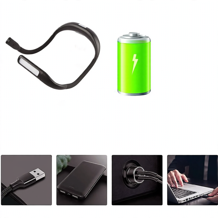 Faltbare LED-Nackenleselampe, USB-aufladbar