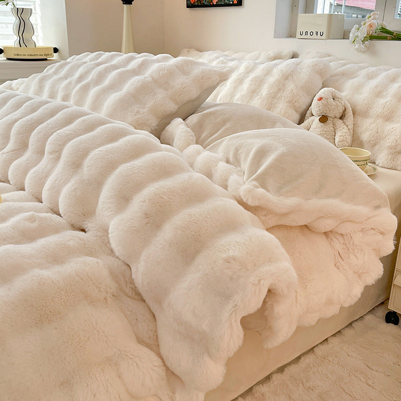 Milchfaser-Fleece Bettwäsche-Set, modern und warm