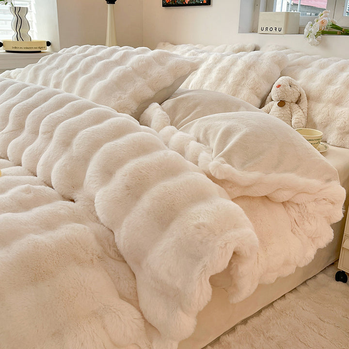 Milchfaser-Fleece Bettwäsche-Set, modern und warm