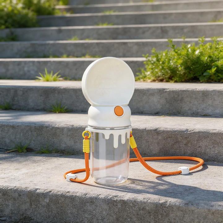 Tragbare Wasserflasche für Haustiere mit Druckventil