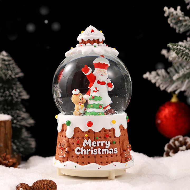Dekorative Schneekugel mit Licht und Musik