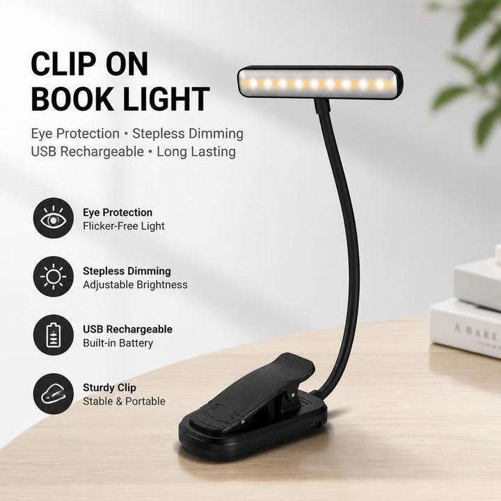 LED-Klemmleuchte, 19 LEDs, USB-C