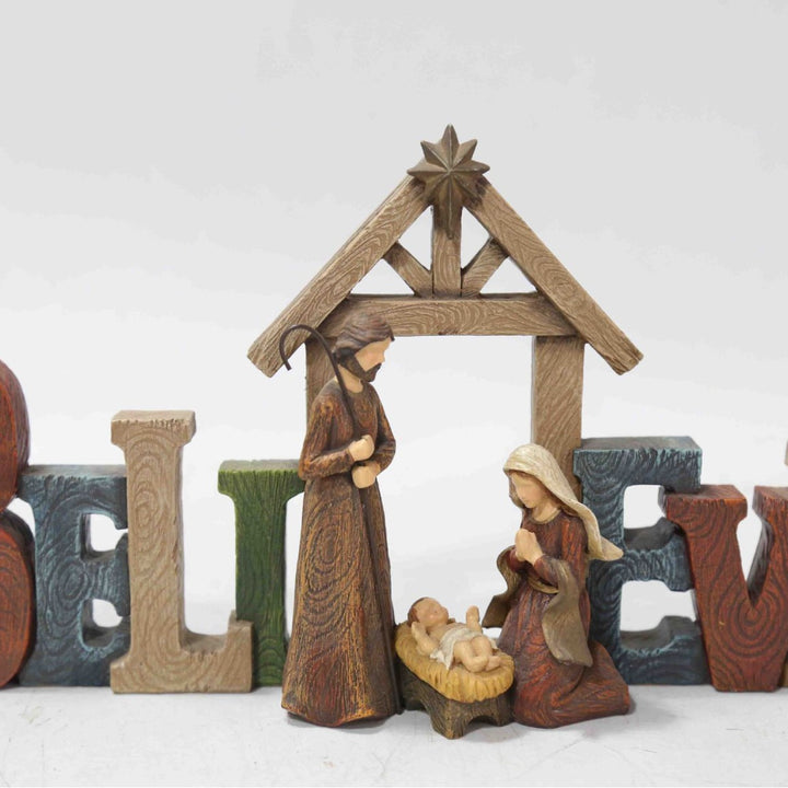 Dekorative Weihnachts-Krippenfigur aus Kunstharz