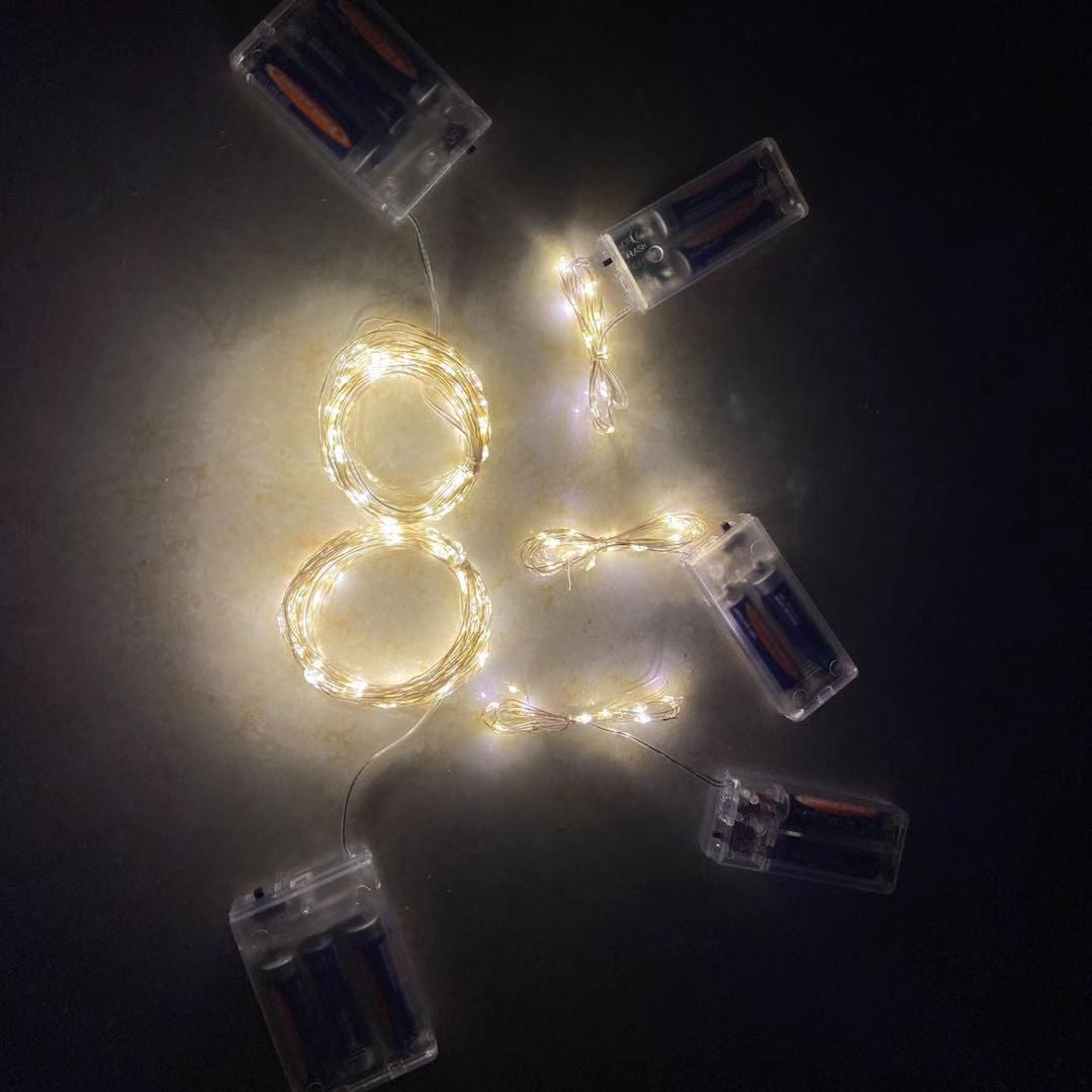 LED-Kupferdraht-Lichterkette mit Batteriefach