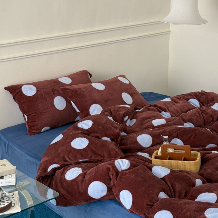 Wärmendes Milchfaser-Fleece-Bettwäsche-Set, 4-teilig