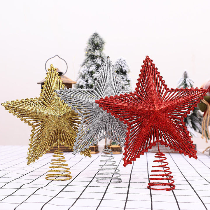 Weihnachtsbaum-Spitzenstern, 20 cm, mit Glitzer-Design