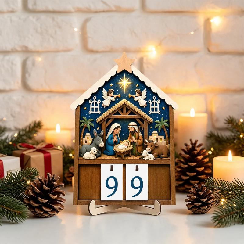 Holz-Countdown-Kalender für die Weihnachtszeit