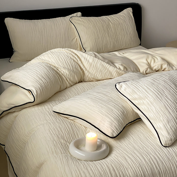 Milchfaser-Fleece Bettwäsche-Set, strukturiert