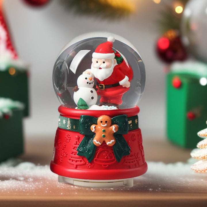 Weihnachtliche Schneekugel-Spieluhr mit Licht