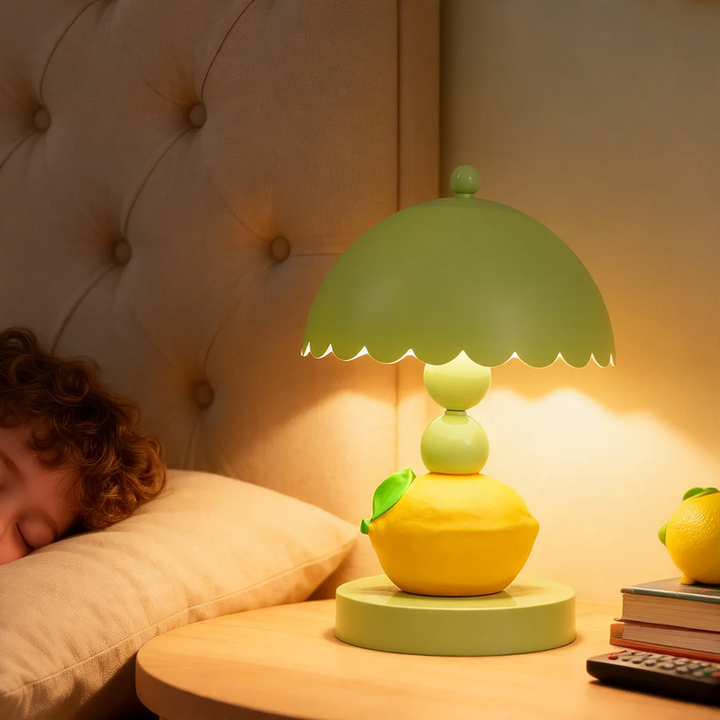 Zitronenfrucht-Tischlampe in Grün