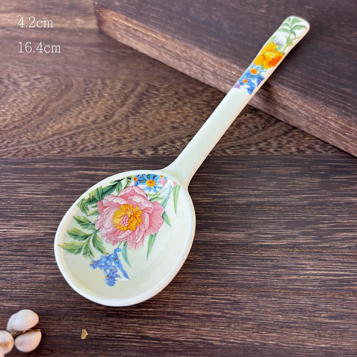 Keramikschale mit Blumenmotiv, 13-14 cm, elegant