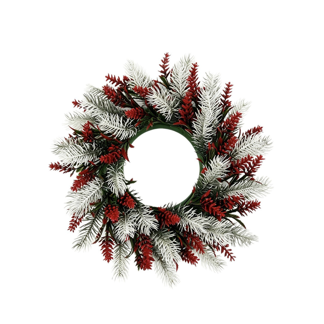 Künstlicher Weihnachtskranz mit Tannenzweigen und Beeren, 38 cm