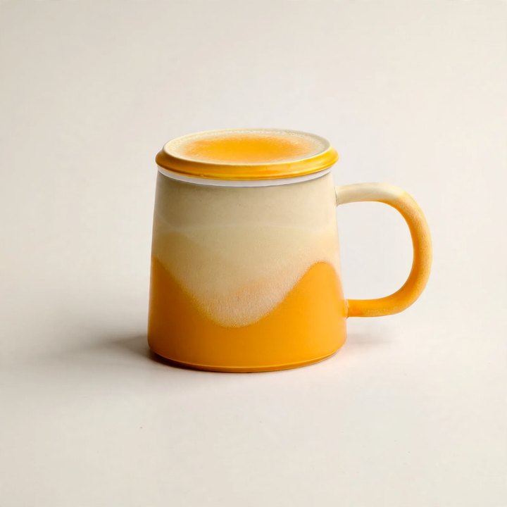 Keramik-Kaffeetasse mit Tee-Sieb, 350 ml