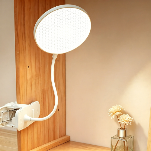 Wiederaufladbare LED-Klemmleuchte für Studium und Lesen