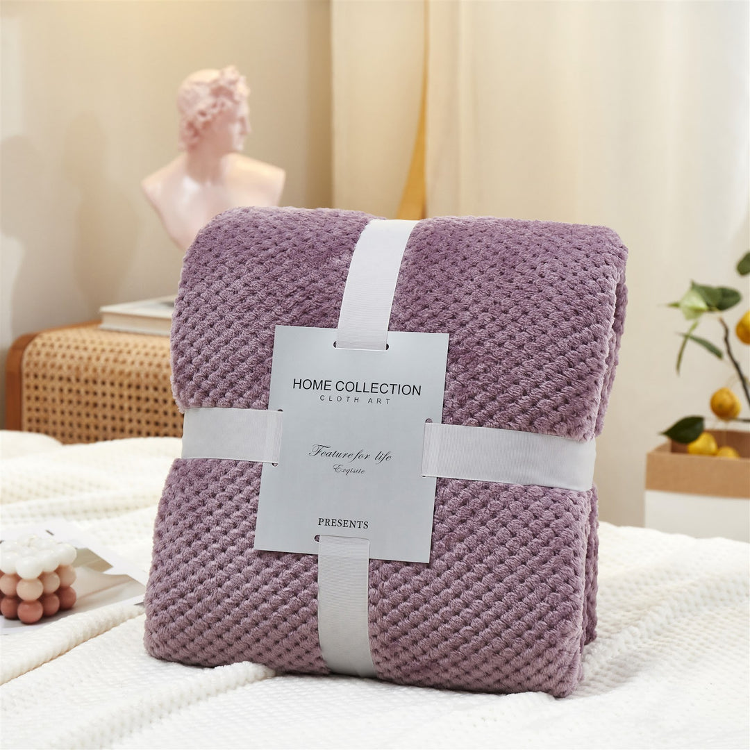Flauschige Flanell-Decke mit Waffelstruktur