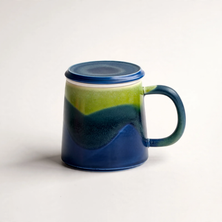 Keramik-Kaffeetasse mit Tee-Sieb, 350 ml