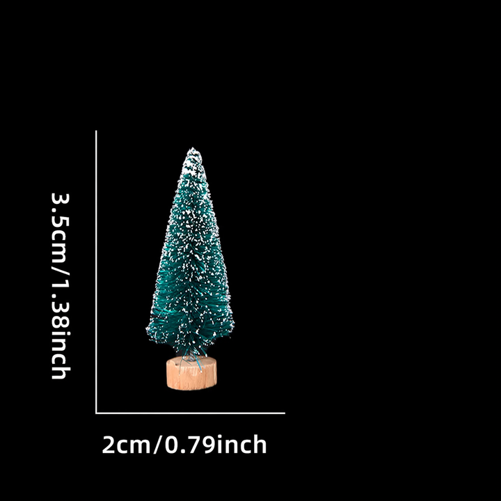 Mini-Weihnachtsbaum aus Holz und Sisal, beschneit