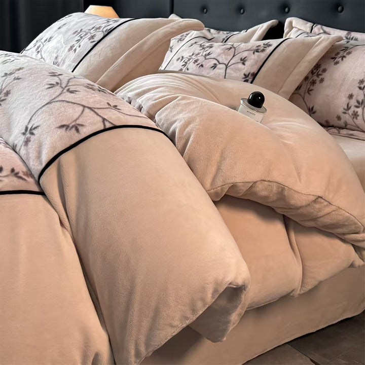 Milchfaser-Fleece Bettwäsche-Set, französischer Luxus-Stil