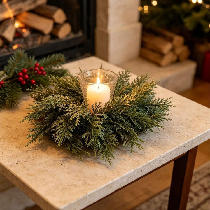 Weihnachtlicher Kranz mit Beeren und Zapfen, PE