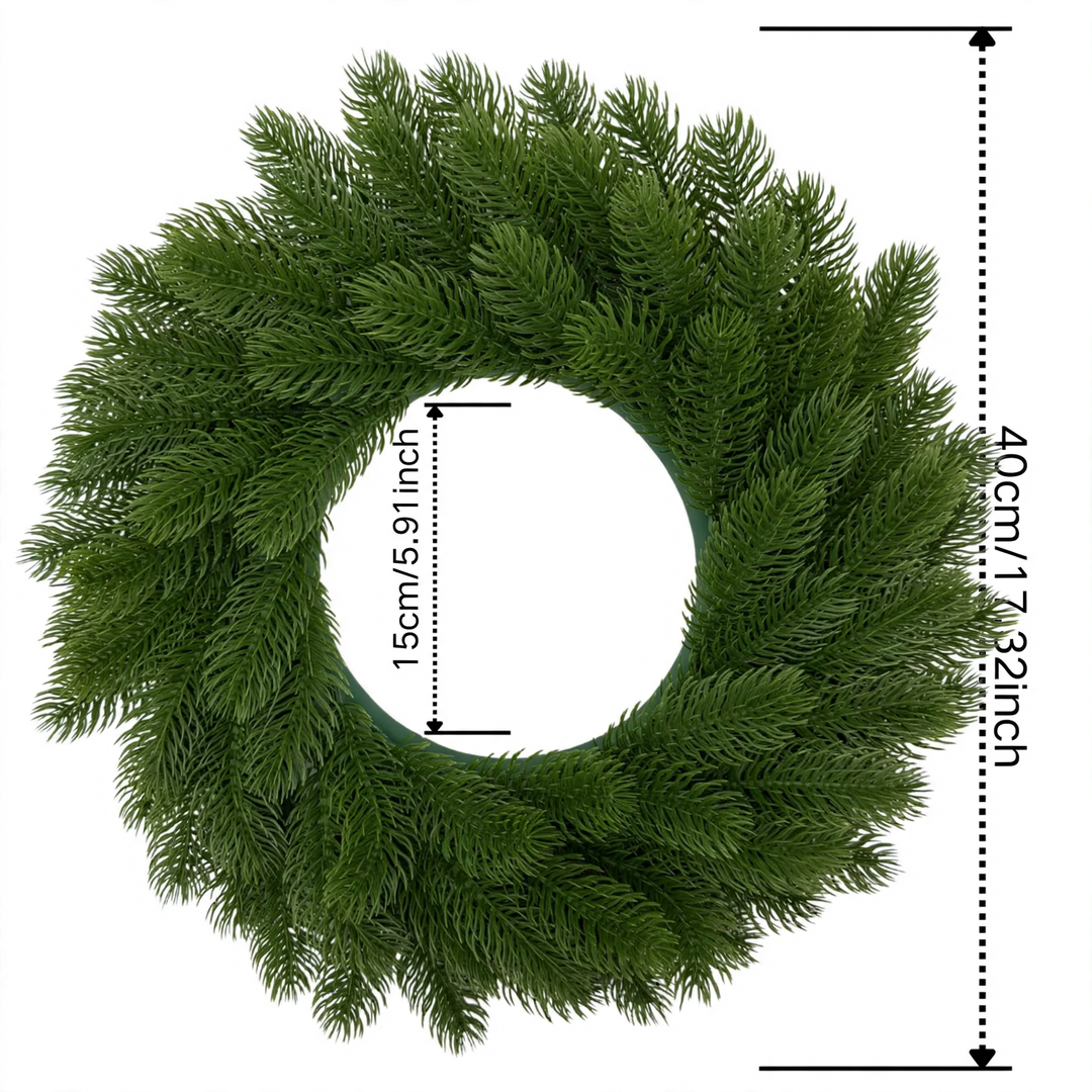 Kunststoff-Weihnachtskranz mit Tannennadeln