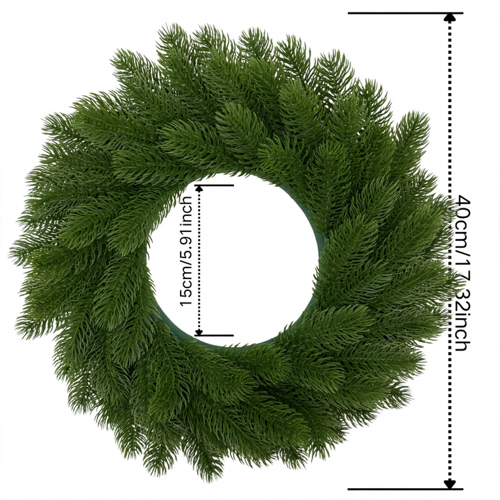 Kunststoff-Weihnachtskranz mit Tannennadeln