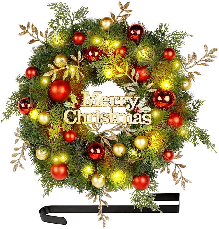 Weihnachtskranz aus PVC und PE mit LED-Dekoration