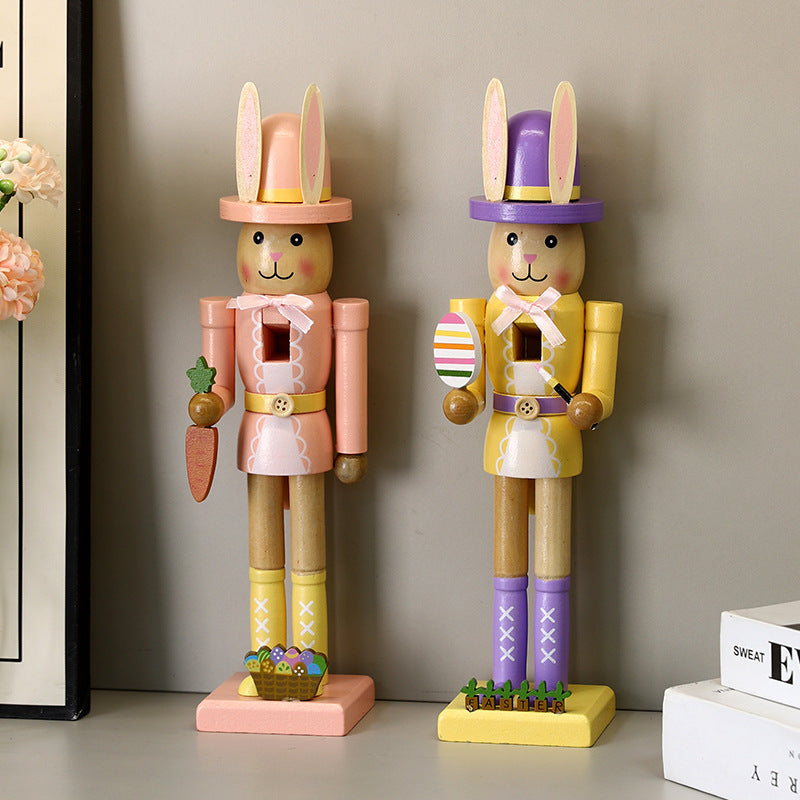 Dekorative Nussknacker-Figur im Hasen-Design