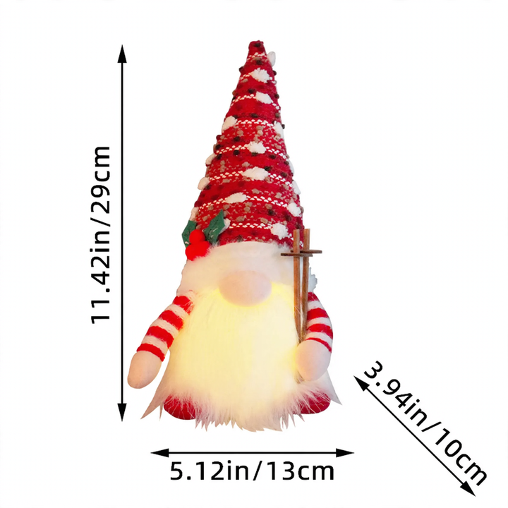 Leuchtende Weihnachts-Wichtelfigur mit Pailletten